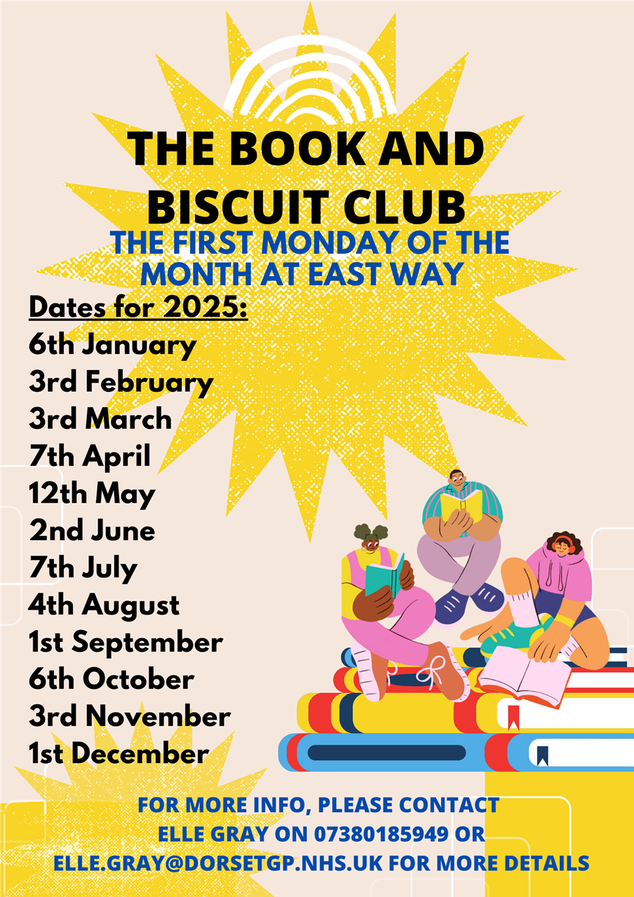 Book & Biscuit Club: First Monday of the month at East Way Clinic, 10:30am - 12:00pm